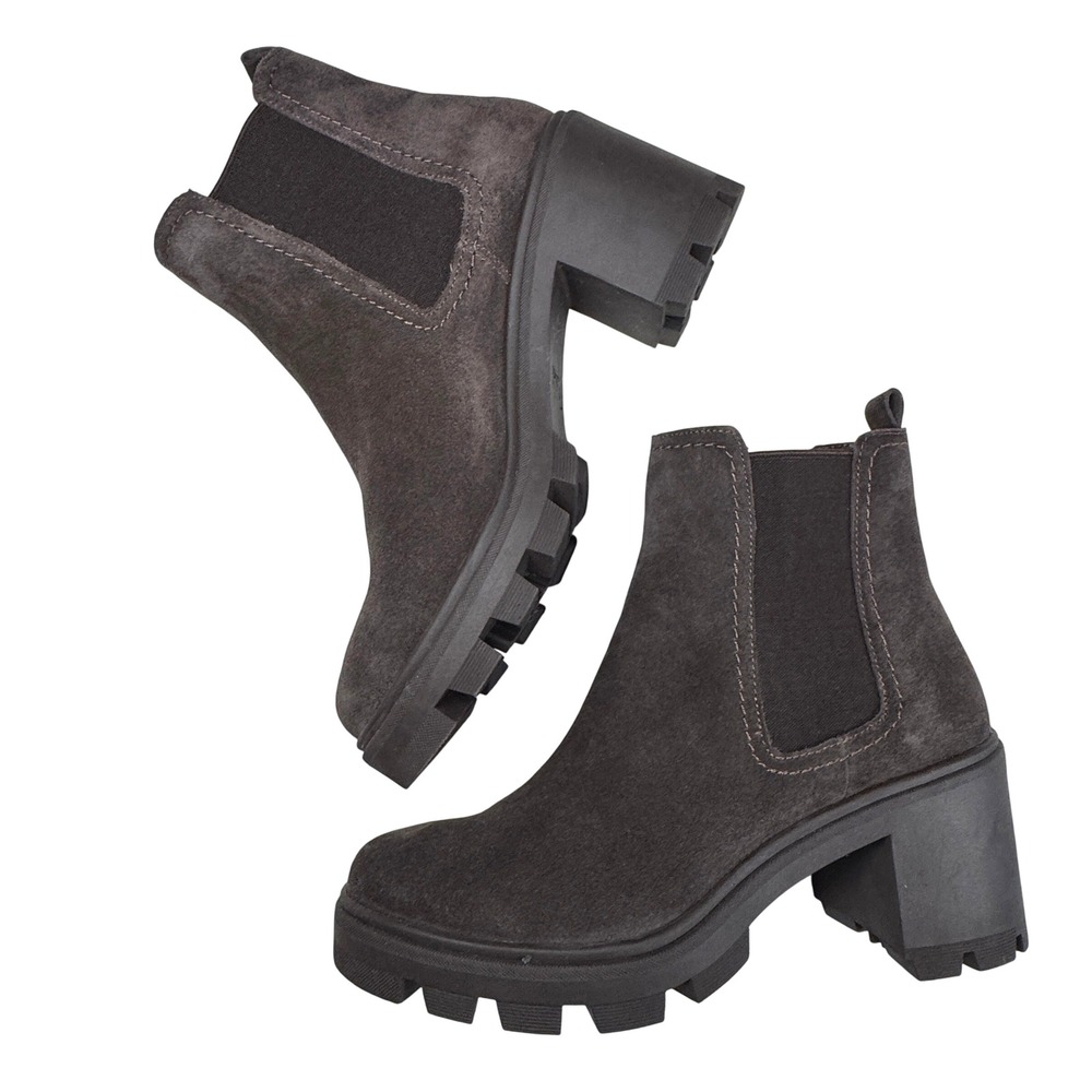 NWOT Splendid Melisa Ankle Boots Women 9.5 Brown Suede Platform Lug Sole